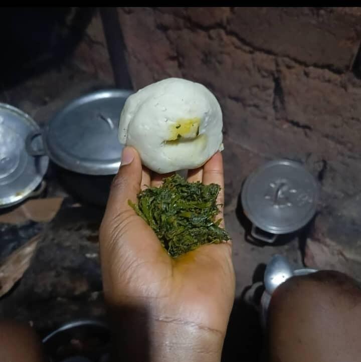 Fufu and vegetable